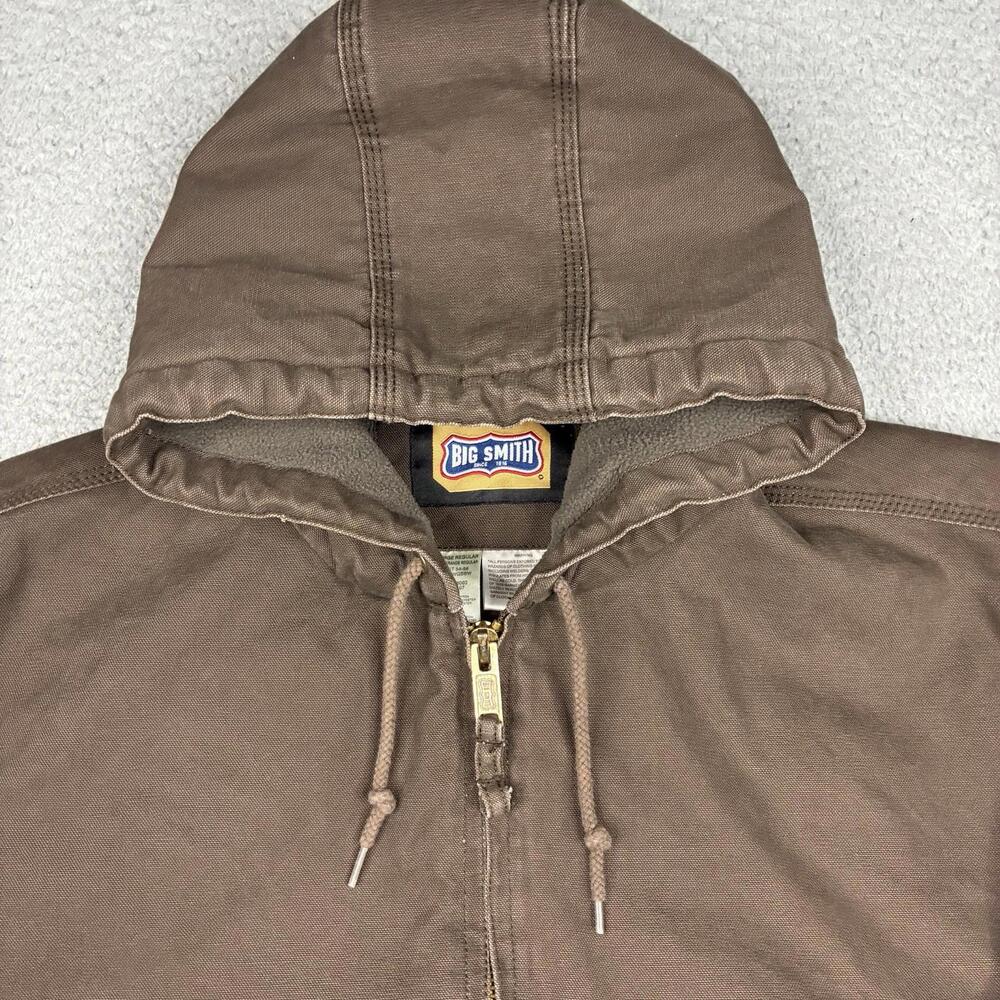Big Smith Jacket Men’s 3XL Brown Duck Canvas Hooded Work Coat Heavy Lined - Picture 2 of 15